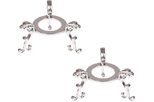 Fengtaike Espositore con base a sfera di cristallo, espositore per uova, sfera di pietra, supporto da tavolo per decorazione a sfera con diametro inferiore a 10 cm, confezione da 2 (argento)