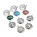 Produktbild nbeads 10 Sets Taschenuhren-Design, natürlicher und synthetischer Edelstein, Anhänger mit Messing-Diffusor, Medaillon, Findings, Baum geschnitztes Muster, Loch: 4 mm