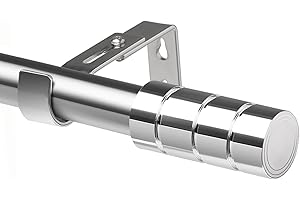 VENWEMONG Barras Cortinas Extensibles Barra de Cortina Longitud Ajustable Barra Cortinas con Terminales para Salón, Dormitorio(Plata, 90-175cm)