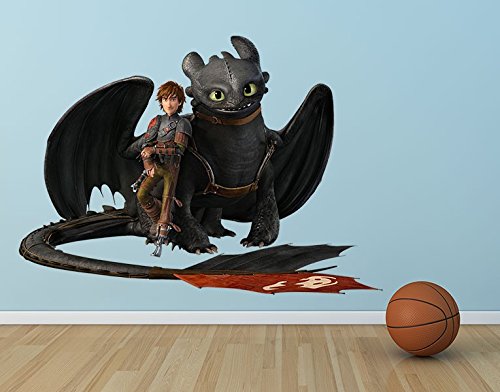 Wandtattoo Dragons Hicks und Ohnezahn machen Pause B x H: 70cm x 50cm von Klebefieber®