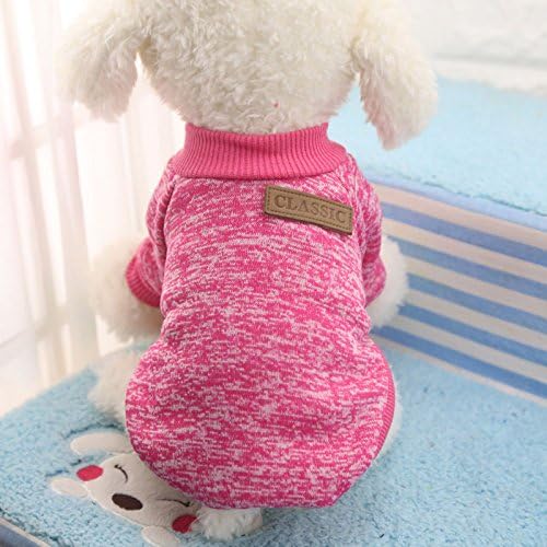 ReadiMax(TM) XS-2XL Winter Warm Dog Clothes Puppy Jacket Coat Soft Dog Shirts Solid Color Puppy Sweater For Chihuahua Yorkie [ Fushia S ]