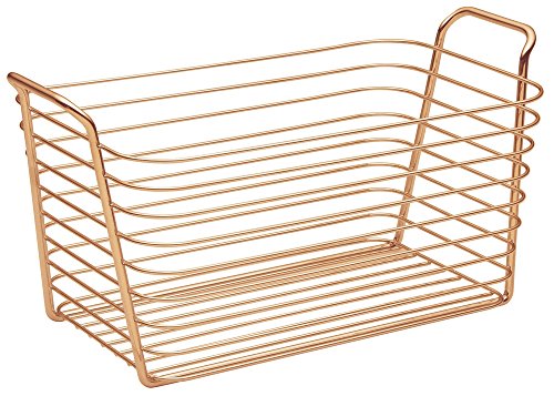 InterDesign 93229EU Classico Drahtkorb, Aufbewahrung für Küche, Bad, Schrank, Schlafzimmer, Baby, mittelgroß, kupfer