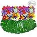 Produktbild Sundell 60 Stück 8" Tropical Party Dekorationen, Tropical Palm Blätter & Hibiscus Blumen, Künstliche Simulation Blätter Hawaii für Luau Jungle Beach Dschungel Thema Party Dekorationen Wanddekoration, Künstliche Blume Dekoration Hochzeit, Garten, Feier