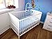 White Cot Bed B4Beds© Cotbed Deluxe Mattress and Top Changer-Junior Bed