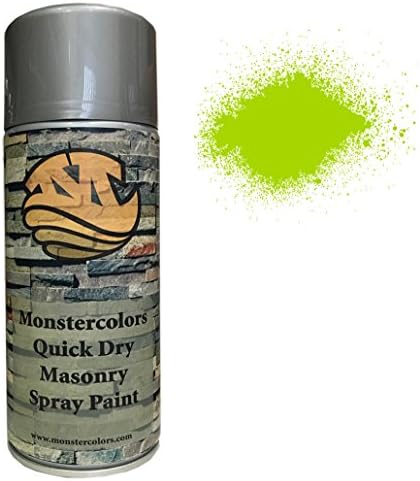 Monstercolors Quick Dry Masonry Spray Paint Hard Wearing Fast Drying Interior Exterior High Gloss Paint 400ML Can Size (Fresh Lime)