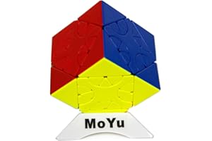Oostifun MoYu MoFang JiaoShi Meilong HunYuan Cubo de Giro Oblicuo HunYuan Skewb Puzzles Cube Multicolor con un trípode de Cubo (Style-3)