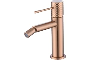 MICE COLLECTION Mice - Grifo monomando para bidé con tecnología Apertura en frio de Laton - Grifo higienico para agua Fria/Calinete Color Oro Rosa Cepillado - BDG053-2ORC