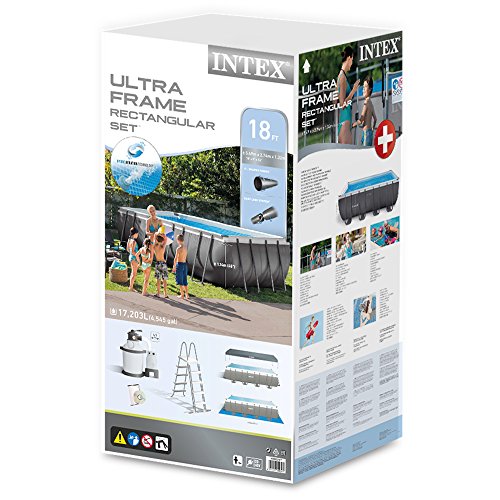 Intex Pool Ultra Frame rechteckig mit Pumpe A Sand, Leiter Doppel, Tuch base-copertura I.1 549×274 - 6
