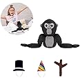 XPJBKC Gorilla Plush, Soft Gorilla Plush Toy, Cute Cartoon Sensory Toy Huggable, Collectible Gorilla Monkey Plush Stuffed for Fans & Kids Birthday Easter Christmas (Blcak)