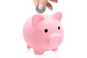 Coco Berming Hucha Cerdito, Pig Hucha de PláStico Suave para Decoración del Hogar, como Regalo para Cumpleaños, Fiestas (Rosa)