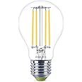 PHILIPS LED Ultra Efficient Light Bulb A Label Energy Rating [Cool White 4000K - E27 Edison Screw] 40W A60 Clear. for Indoor Home Lighting.