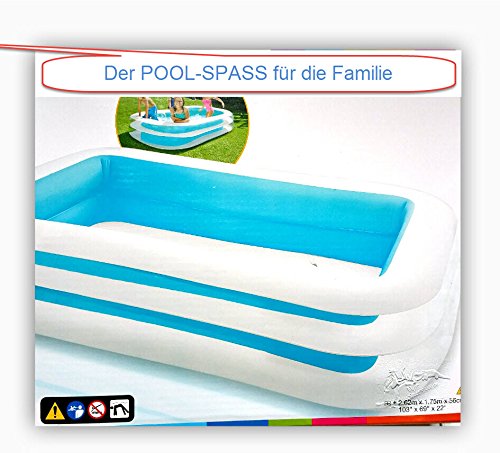 Schwimmbecken Swimmingpool Pool Vinyl 262x175x56 cm