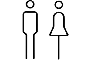 LEMLIN Señal Adhesiva Baño Hombre Mujer,Placa Adhesiva para WC,Placa Moderna para Puertas de Aseos y Baños,Ideal Para Hoteles,Oficinas y Zonas Públicas (Negro)