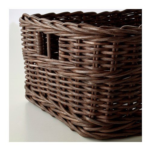 IKEA GABBIG Korb in dunkelbraun; aus Rattan; (25x29x15cm) - 3