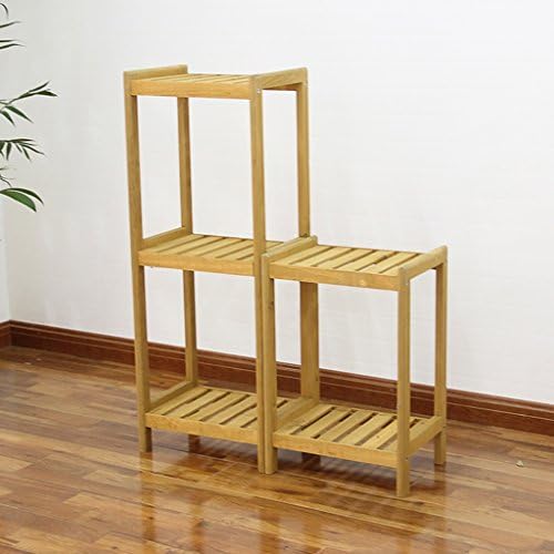 Flower racks, Solid wood Antiseptic wood Simple storage rack Art Crafts Shelf Put something on the shelf Wood color 68 × 88CM