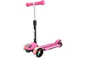 wheoZ Trottinette Enfant 3 Roues Allumer pour Débutants Trotinette 3-8 Ans Garçon et Fille Cadeau Roues Lumineuses et Guidon Réglable sur 3 Niveaux Légère Charge Maximale 50 KG