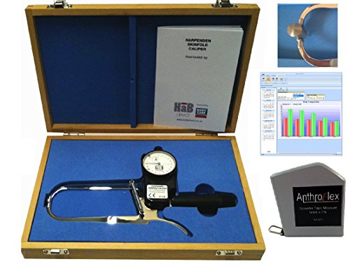 Harpenden Plicometro Caliper PRO Kit con Software, cinta métrica,calibrador