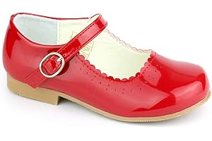 SEVVA Girls Spanish Style Mary Jane Shoes Shiny Patent