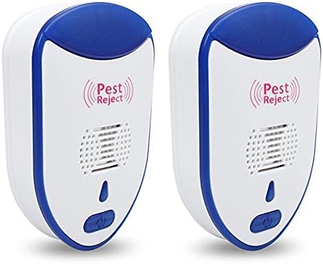 Pest Control Ultrasonic Mosquito Repeller For Cockroach, Mice, Rodents, Spiders, Flies, Mosquitos, Ants, Fleasrodents Non-Toxic Eco-Friendly,2PACK