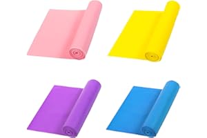 CLDURHGE 4 Pezzi Elastici Fitness Bande, Fascia Yoga Fitness, Fascia di Allenamento Elastica per Uomo e Donna, Elastica Esercizi Ideale per Terapia Fisica, Yoga, Pilates