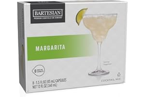 Bartesian Margarita Cocktail Mixer Capsules for Cocktail Machine – Home Bar Mixology Cocktails Mix Pod Capsule Set to Use with The Bartesian Cocktail Drink Maker Machine – Pack of 8