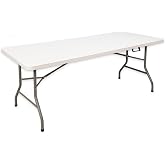 MARCPRINT - Folding Table 180 x 70 cm Indoor and Outdoor, Load 150 kg Carry Handle Folded in Half Steel Legs Height 74 cm for