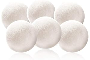 Decdeal 6er Trocknerbälle für Wäschetrockner Trocknerkugeln aus Wolle zur Nutzung im Trockner