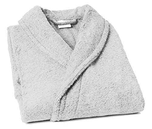 Home Basic - Albornoz con Cuello Tipo Smoking, Talla L, Color Blanco