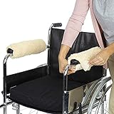 NACHEN Wheelchair Armrest Pad Assist Wheelchair Sheepskin Fleece Armrest Cover Washable Suitable for Wheelchair, Transport Chair And Armchair,A Pair