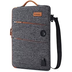 DOMISO 13-13,3 Pulgadas Funda Protectora con Puerto de Carga USB 3ways Bolso Bandolera para Ordenador Portátil / Tablet / Apple MacBook Pro Retina / Asus / HP / Lenovo / Primux / Acer , Gris Oscuro