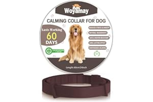 Woyamay Collier Calmant pour Chien, Taille Réglable Collier Apaisant pour Chiens, Apaisant Durable Collier de Chien Réduit Le Anti-Anxiété et Stress, Naturel Calmant pour Colier Chien Marron