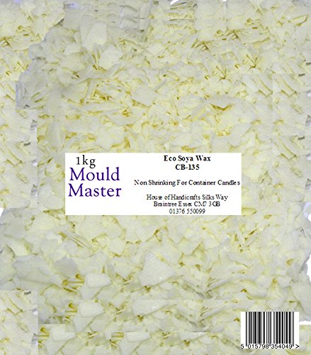 Moldmaster - Bolsa de Cera de Soja ecológica para Velas (1 kg), Color Blanco