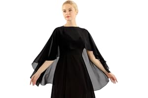 IEFIEL Chal Gasa Mujer Cardigan Elegante Manga Larga de Fiesta Mantón Ligero de Boda Ponchos y Capas Primavera y Verano Torera de Ceremonia