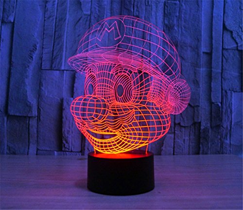 SmartEra® 3D optische T?uschung Super Mario Nacht USB Touch Taste LED Schreibtisch Tabellen Licht Lampe Tischleuchte