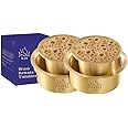VS MANI & CO. South Indian Brass Dawara Tumbler Set - Pack of 2 x 150 ml - for Serving Filter Coffee/Tea - Golden Colour