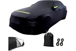 BENESSIT Autoabdeckung Winter Vollgarage Auto Abdeckplane Staubdicht Wasserdicht Autohülle Autoplane Schwarz Car Cover Sedan Autohülle für 420-530 (530×200×150cm)
