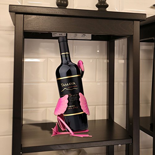 Tooarts Flamingo Weinflaschenhalter Getränkeflaschehalter Metall-Skulptur - 2