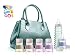 BIBIGO©,THE FRENCH BABY BOTTLE, Vacuums air, anti-colics, stores infant formula folded, space saver easyt to store at home and to carry outdoor