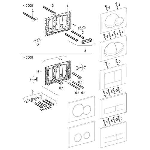 Geberit 115778KM1 Betätigungsplatte Sigma20 für 2-Men-Spülung, hochglanz-verchromt, schwarz