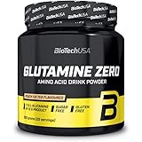 BioTechUSA Glutamine Zero | 11 g di L-Glutammina | Formula in polvere post-allenamento | Senza zucchero | 300g | Tè alla Pesc