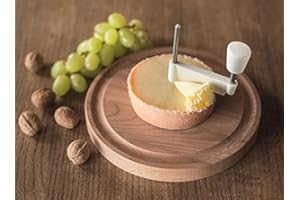 TETE DE MOINE KOMPLETT-Set FLEUROLLE Tradition Holz KÄSEHOBEL Choc O ROLLES/Roulette - Swiss Made + HAUBE + KÄSE (Kunststoffhaube-Classic halber Laib)