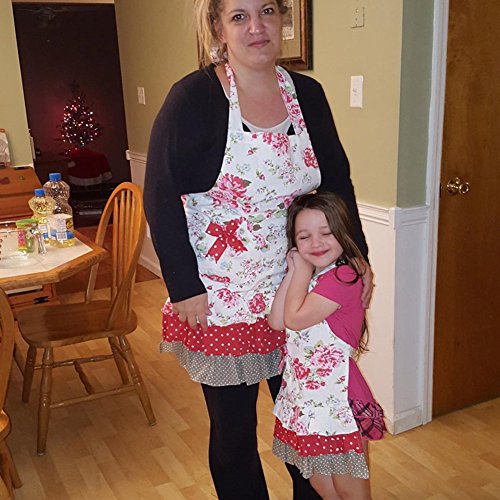 G2Plus Schön Frau Schürze Schürze Baumwolle Küchenschürze Modische Apron mit Taschen zum Kochen oder Backen (Frau Schürze) - 6
