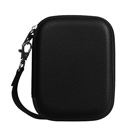 Fintie Samsung T3 SSD Tasche Hülle - Kunstleder beschichtete Hard EVA stoßfeste Tragetasche Organisator Schutztasche Reisetasche für Samsung T3 Portable 250GB 500GB 1TB 2TB SSD USB 3.1 Externe Solid State Drive, Schwarz