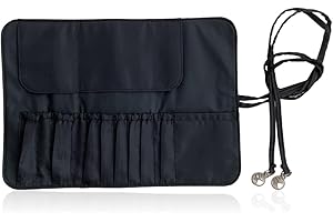 PBAHAUP Make Up Pinsel Kosmetiktasche, Profi Make-up Pinsel Tasche, Make Up Pinsel Tasche Tragbar, Schminkstift Tasche, Pinsel nicht enthalten, Für Künstler & Dating Make Up, Schwarz