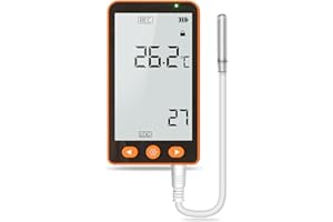 CHNADKS GSP-70PRO Temperature Data Logger - High Precision Sensor, LCD Display, USB Data Export (PDF/Excel), Alarm Function, Rechargeable Battery, for Cold Chain, Storage & Laboratories (-40°C to 85°C