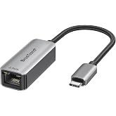 BrosTrend 2.5Gb Ethernet to USB C Adapter for MacBook, Plug &amp; Play | Thunderbolt Compatible with PC Laptop iPad, Aluminum RJ4