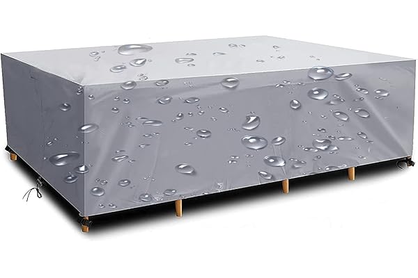 DKHLYB Funda Mesa Jardin Impermeable Varios tamaños 420D Oxford Rectangular Cubre Mueble Jardin Funda Impermeable Anti-UV Resitente al Polvo para Muebles de Exterior sillas mesas Plata 180x100x75cm