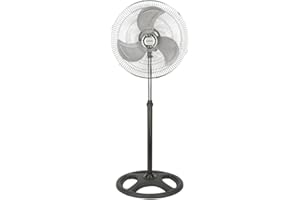Aspes Ventilador de Pie Negro, AVP501800OVN. 3 Velocidades, 3 Aspas, Oscilante