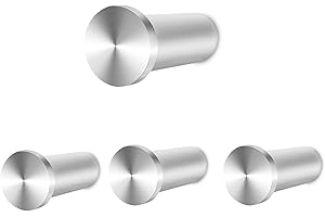 Feligio Colgador Toalla Baño, Ganchos Pared de Acero Inoxidable 304, Colgador Trapos Cocina Max 30kg, Percha Baño Plateado Para Cocina Dormitorio, 4 Piezas