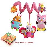 Infantino Crib Toy Bed&Pram Hang Toy Bell Beep Plush Toy Pink Bee